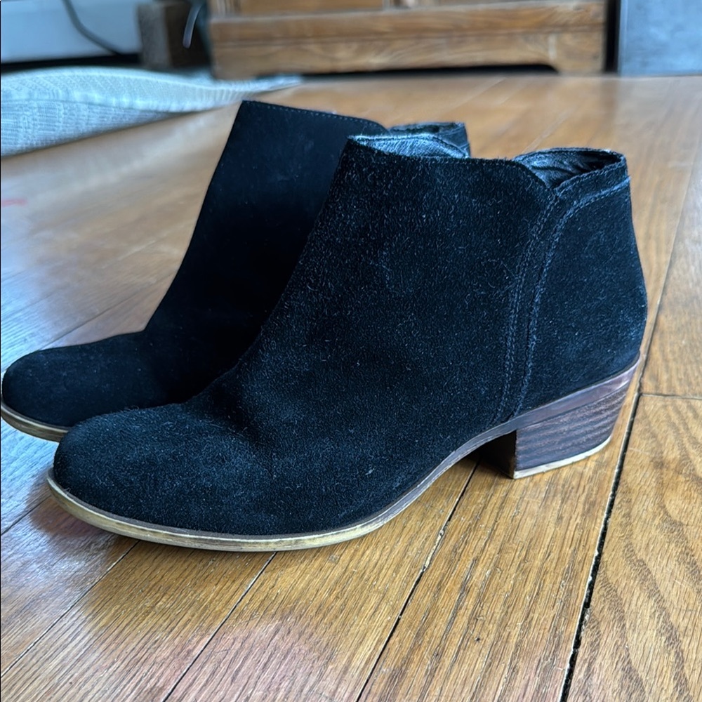 Lucky Brand Black Suede Ankle Boots